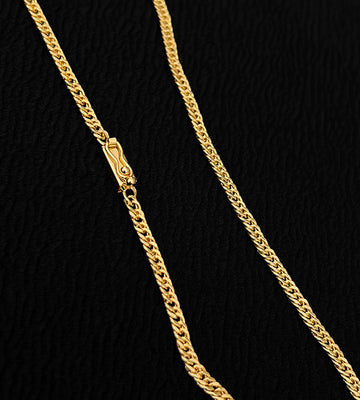 Corrente Grumet Duplo - 6mm - 60cm - Banhado a Ouro 18k - 10 miléssimos