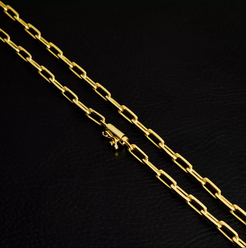 Corrente Cartie longa  - 3mm - 70cm - Banhado a Ouro 18k - 10 miléssimos