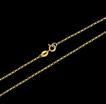 Corrente Elo Chapado - 1,5 mm - 70cm - Banhado a Ouro 18k - 10 milésimos