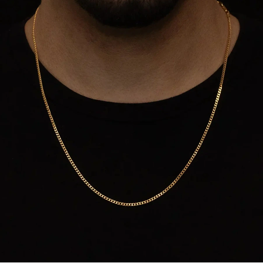 Corrente Grumet - 2mm 70cm - Banhado a Ouro 18k - 10 milésimos