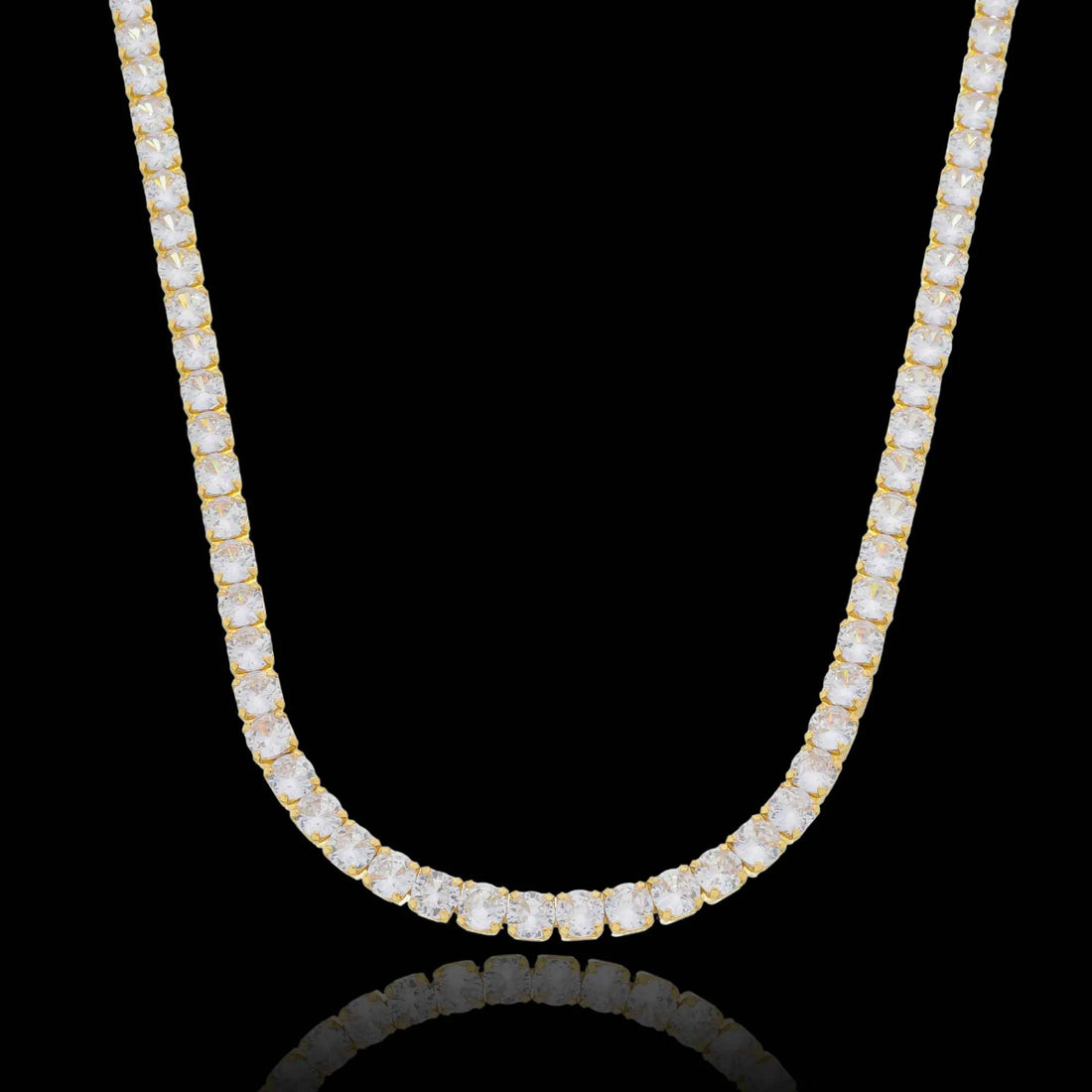 Corrente Riviera - 3mm 50cm - Banhado a Ouro 18k - 10 miléssimos