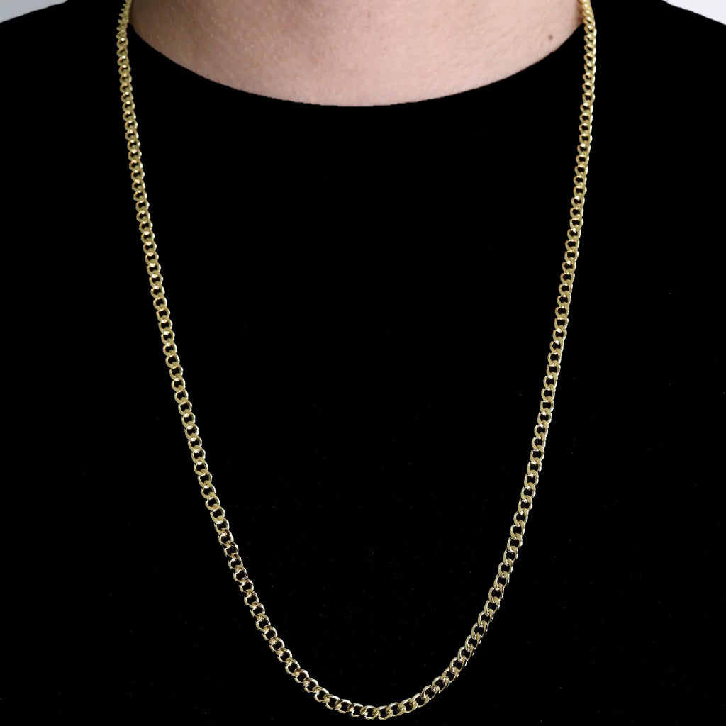 Corrente Grumet - 4mm 70cm - Banhado a Ouro 18k - 10 milésimos