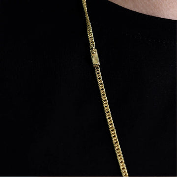 Corrente Grumet Dupla - 6mm 60cm - Banhado a Ouro 18k - 10 miléssimos