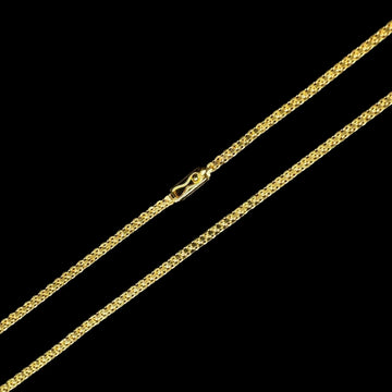 Corrente Elo Cadeado Duplo - 3 mm - 70cm - Banhado a Ouro 18k - 10 miléssimos