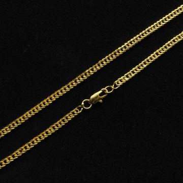 Corrente Grumet Dupla - 3mm - 70cm - Banhado a Ouro 18k - 10 milésimos