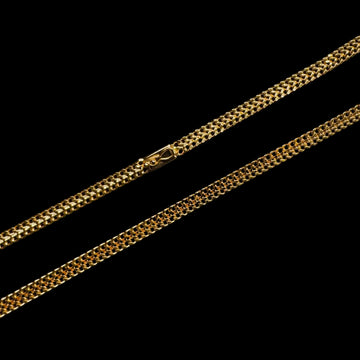 Corrente Grumet Lacraia  - 6mm 60cm - Banhado a Ouro 18k - 10 miléssimos